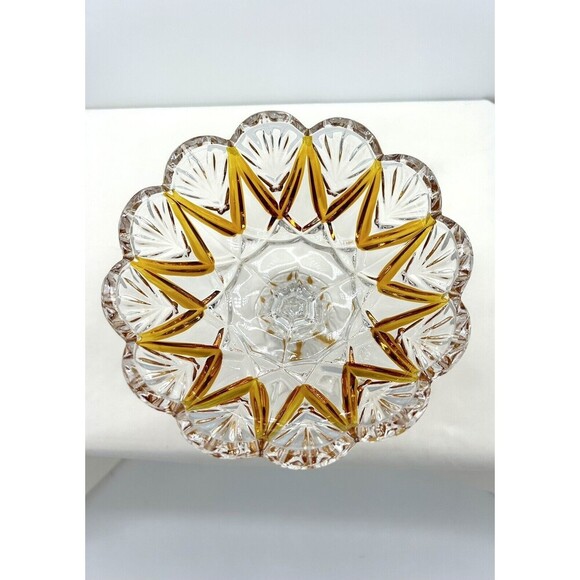 Vintage Heavy Brown Accents Glass Candy Dish Nut Bowl SKU449 - Picture 6 of 6